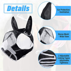 Horse Face Anti-Mosquito Mask - Breathable Knitted Mesh