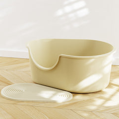 Large Open Cat Litter Box with Splash Guard