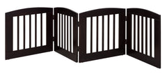 BarkWood Pets Freestanding Pet Gate with Four 24"W x 24"H Folding Wood Panels Cappuccino