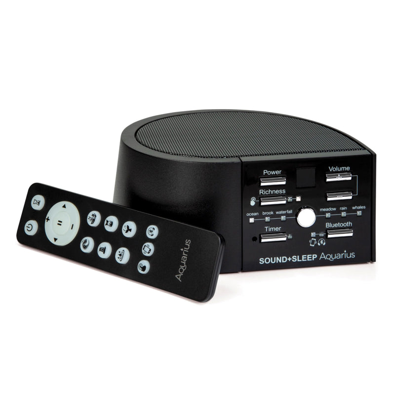 Adaptive Sound Technologies Sound + Sleep Aquarius Aquatic Noise Machine - White Noise Machine - Non-Looping Water Sounds for Sleep & Relaxation - with Sleep Timer & Headphone Jack - Black