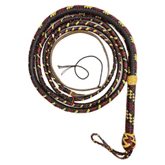 Strength Zones Leather Bull Whip 06 to 16 Foot 16 Plaits Cow Hide Leather Whip Equestrian Bullwhip Leather Belly & Leather Bolster Inside (Cream Brown 16 Feet)