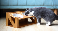 Wooden Bowl Stand for Cats and Dogs