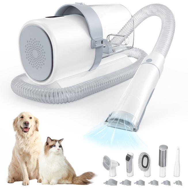 Low-Noise Cordless Pet Grooming Vacuum & Trimmer Kit