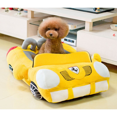 Luxury Car Pet Nest | Plush Travel Seat | 72x50cm | Black, Yellow & Red
