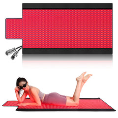 2026 New 73" x 33" Full Body Red Light Therapy Mat for Body Pain Relief Premium Leather 1370 Dual Wavelength LEDs Adjustable Timer & Intensity Black