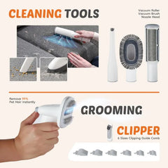 Low-Noise Cordless Pet Grooming Vacuum & Trimmer Kit
