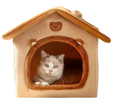 Pet Cave Bed | Novelty Enclosed Den | Cats & Small Dogs | S, M & L