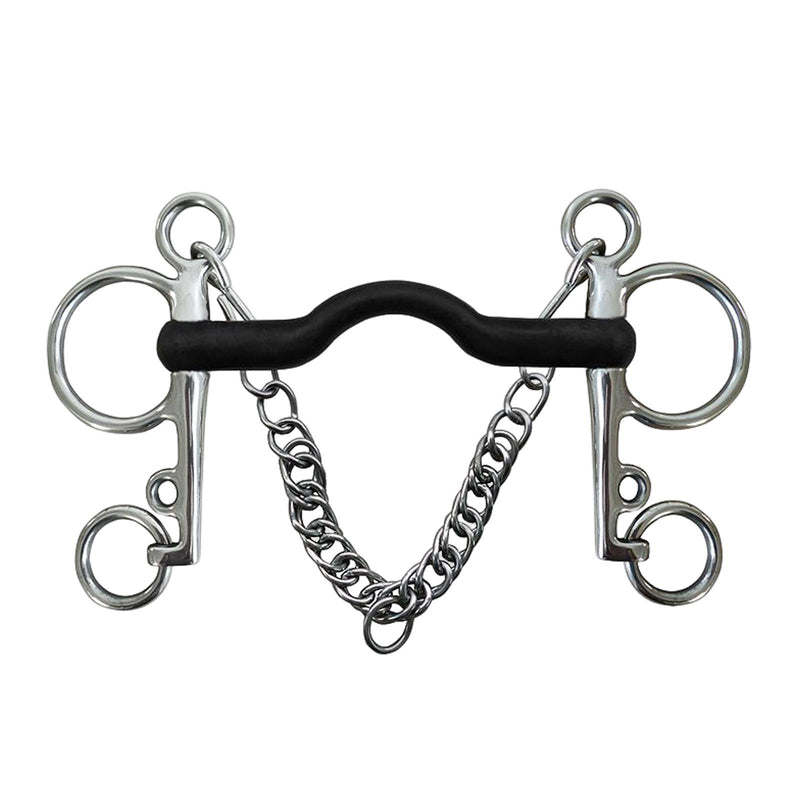 Western Style Horse Bit | Stainless Steel | Curb Hooks & Chain Mouth | 127mm & 135mm