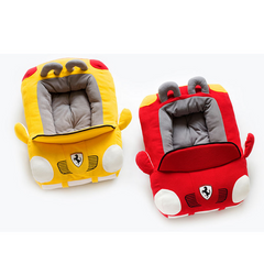 Luxury Car Pet Nest | Plush Travel Seat | 72x50cm | Black, Yellow & Red