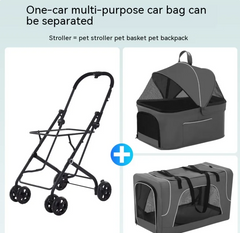 Lightweight Folding Pet Trolley for Dogs & Cats