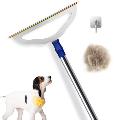12”Wide Large Metal Carpet Rake Pet Hair Removal Broom 54
