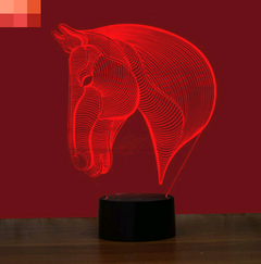 3D Colorful Horse Head Night Light with USB Touch Switch