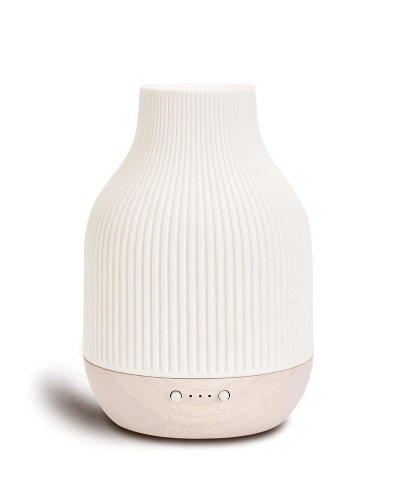 SOICARE Elegant Ceramic Diffuser for Essential Oils with Solid Wood BaseStone Aromatherapy Essential Oil Diffusers for Home Office Room Decor Gift (180ML)