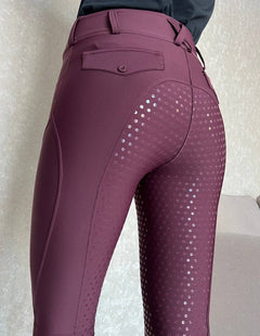 Silicone Full-Seat Equestrian Riding Tights for Outdoors