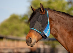 Kensington UViator CatchMask Horse Protective Fly Mask with Dual Ear Opening & Forelock Freedom - XL Kentucky Blue