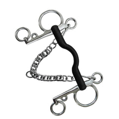 Western Style Horse Bit | Stainless Steel | Curb Hooks & Chain Mouth | 127mm & 135mm
