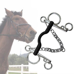Western Style Horse Bit | Stainless Steel | Curb Hooks & Chain Mouth | 127mm & 135mm