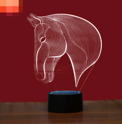 3D Colorful Horse Head Night Light with USB Touch Switch