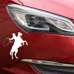 Horse Riding Car Decals | Reflective Vinyl Stickers | 15x13.6cm | Silver & Black