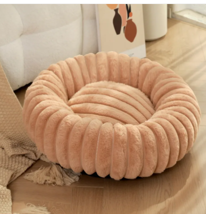 Plush Rabbit Fur Round Pet Bed