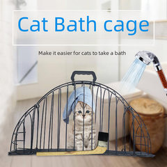 Cat Bathing Cage with Drying Function and Secure Design