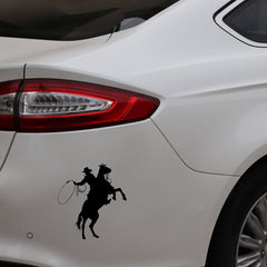 Horse Riding Car Decals | Reflective Vinyl Stickers | 15x13.6cm | Silver & Black