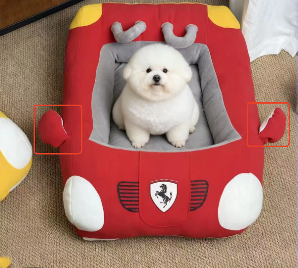 Luxury Car Pet Nest | Plush Travel Seat | 72x50cm | Black, Yellow & Red