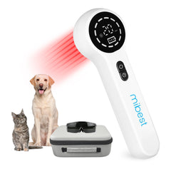 Mibest Cold Laser Therapy Device for Vet - Red Light Therapy for Dogs and Cats - Infrared Light Therapy Targets Joint and Muscles - Pain Relief Arthritis Spinal Wound Healing (4x808nm + 12x650nm)