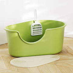 Large Open Cat Litter Box with Splash Guard