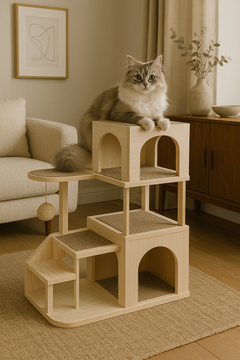 75" Multi-Level Designer Cat Tower | Dark Grey