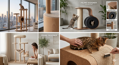 75" Multi-Level Designer Cat Tower | Dark Grey
