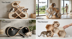 75" Multi-Level Designer Cat Tower | Dark Grey