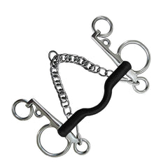 Western Style Horse Bit | Stainless Steel | Curb Hooks & Chain Mouth | 127mm & 135mm