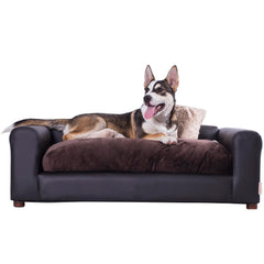 Moots Premium Leatherette Pets Sofa Espresso Medium/Large