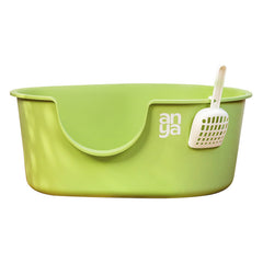 Large Open Cat Litter Box with Splash Guard