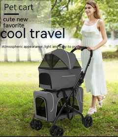Lightweight Folding Pet Trolley for Dogs & Cats