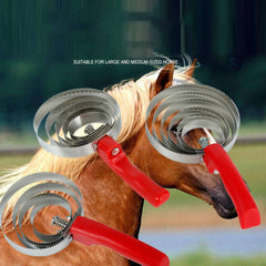 Horse Steel Brush Comb | Serrated Sweat Scraper | 4, 5 & 6 Circle Designs