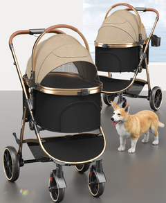 Luxury Folding Pet Stroller | Aluminum Frame | Medium Dogs