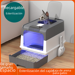 Extra Large Enclosed Cat Litter Box with Drawer System