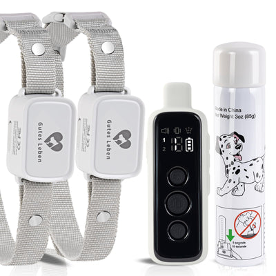 Citronella Dog Training Collar with Remote & 2 Receivers 3 Modes Spray/Vibration/Beep Humane Citronella Bark Collar Rechargeable Safe 1000ft Range Spray Dog Collar【Only Work Wth Remote】