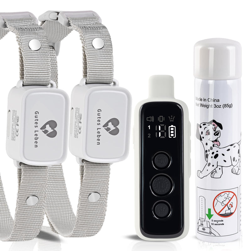 Citronella Dog Training Collar with Remote & 2 Receivers 3 Modes Spray/Vibration/Beep Humane Citronella Bark Collar Rechargeable Safe 1000ft Range Spray Dog Collar【Only Work Wth Remote】