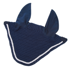Hand Crochet Horse Ear Bonnet | Cotton | Navy Blue | Fly & Sun Protection