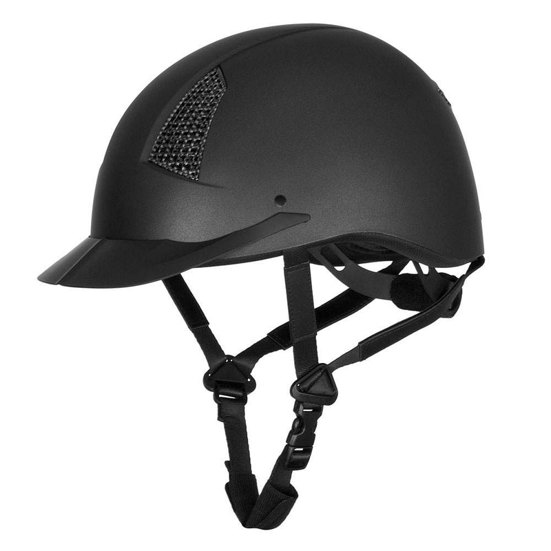 TuffRider Starter Equestrian Horse Riding Helmet with Carbon Fiber Print Grill-Black-Large