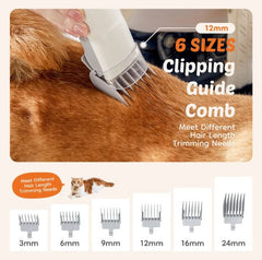 Low-Noise Cordless Pet Grooming Vacuum & Trimmer Kit