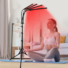 Shyineyou Red Light Therapy 660nm & 850nm & 940nm Infrared Light Therapy with Stand Height Adjustable & Angle Adjustable & Timer 32W 180LEDs Infrared Light Therapy for Body