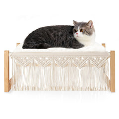 Boho Macramé Cat Hammock Bed