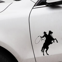 Horse Riding Car Decals | Reflective Vinyl Stickers | 15x13.6cm | Silver & Black