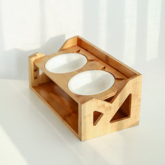 Wooden Bowl Stand for Cats and Dogs
