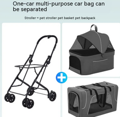 Lightweight Folding Pet Trolley for Dogs & Cats