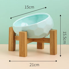Ceramic Pet Bowl for Cats and Dogs with Oblique Mouth